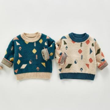 Baby Girls Boys Sweater Autumn Kids Knitwear Boys Pullover Sweater Cute Print Girls Knitted Sweater Children's Clothing
