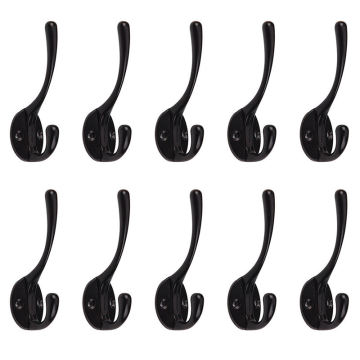 Double Coat Hook 10 pcs Classic Antique Industrial Style Iron Hanger