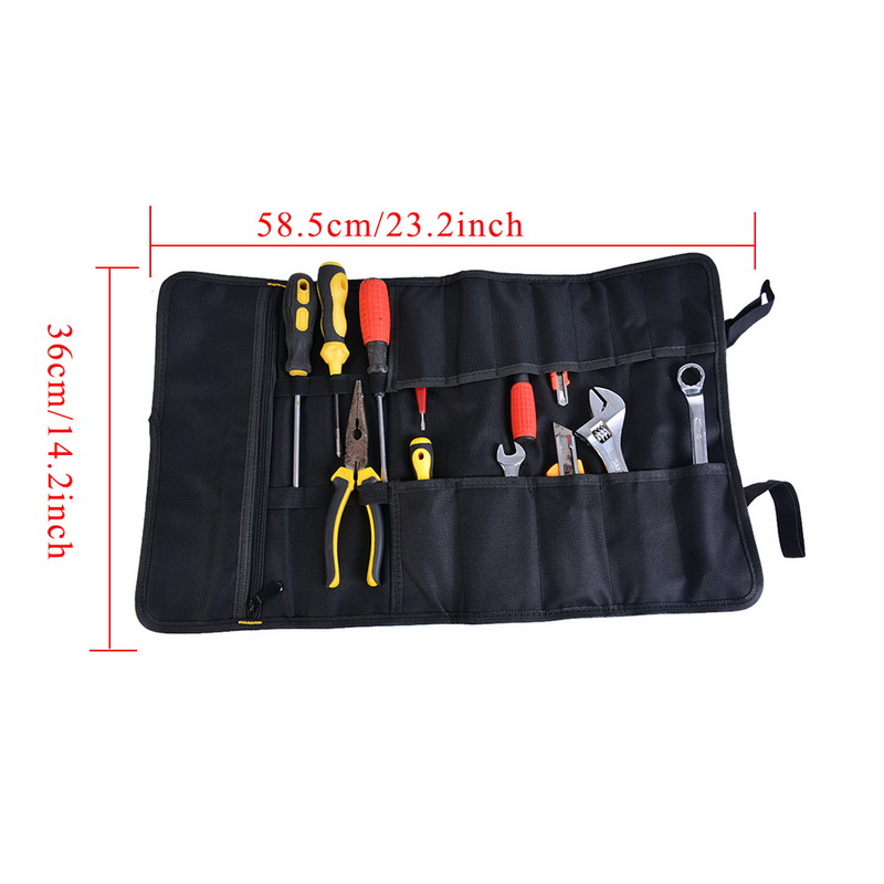 1PCs High Quality Multi-purpose Oxford Cloth Car Repair Kit Bag Screwdriver Plier Wrench Roll Repairing Tool Storage Bags