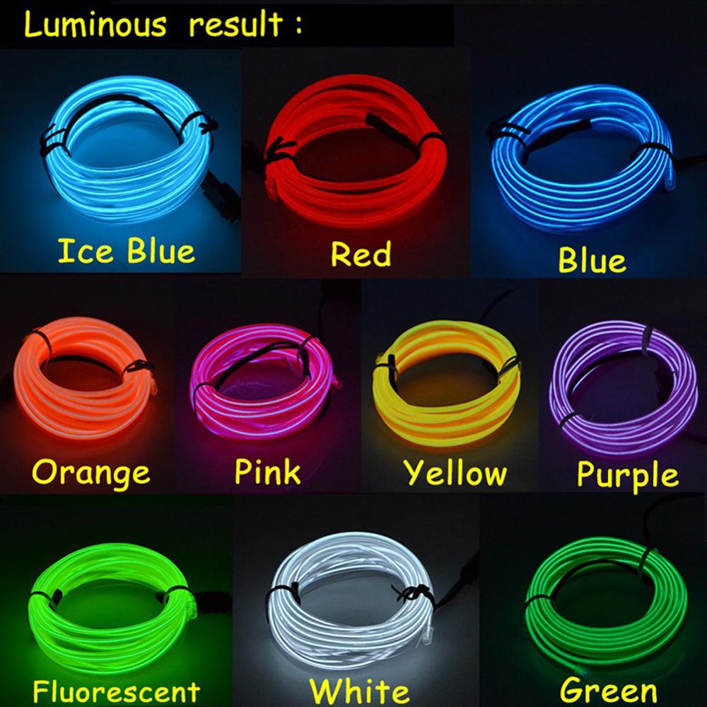 Neon Light Strips Flexible Rope Tube Waterproof Strip Line Sewing Edge EL Wire LED Strip Decoration On Car Strips Lamps LW011