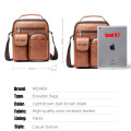 Men Shoulder Bag for 10.5" iPad Large Men Handbag PU Leather Man Shoulder Crossbody Bags Business Travel Man Messenger Bag Brown