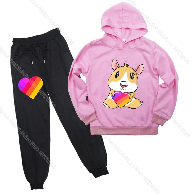 Russia Video Likee Casual Clothing Sets Full Sleeves Hoodie Pants Likee Video App Boys Girls Suit Children Kids Clothing