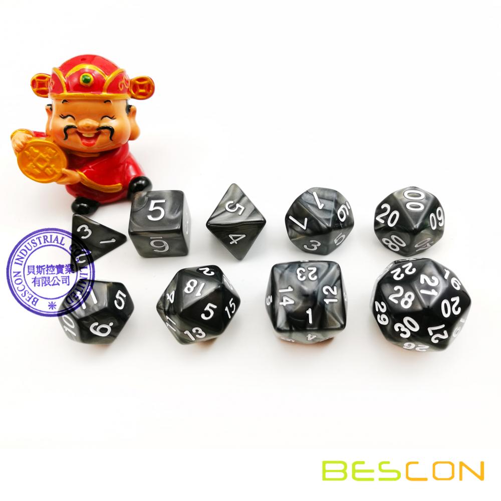 Marble Polyhedral Dice Set 7