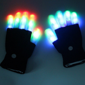 Colorful Magic glove Rainbow Kids Flash Fingertip LED Gloves Rainbow Flash Light Up Glow Stick Unisex Gloves Mittens 7Z
