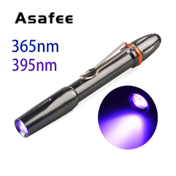 Asafee 365nM 395nM UV LED Ultra Violet 5W UV Lamp Glue Curing Pen Light Ultraviolet Black Light Pen Flashlight identify