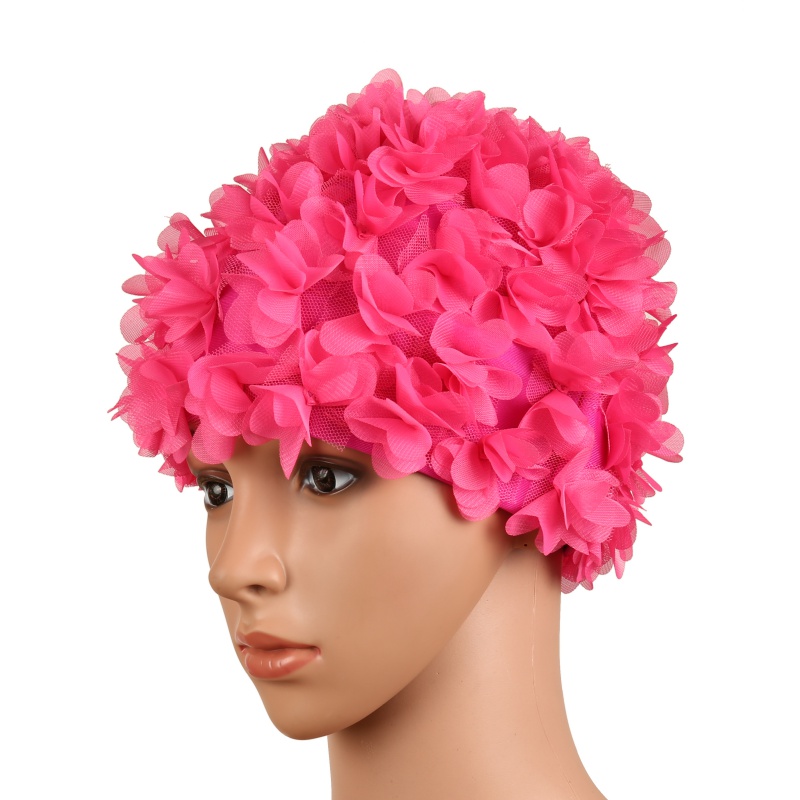 Vintage Floral Ladies Woman Swim Cap Petal Retro Swimming Hat Flower Bathing Cap Attractive Hat