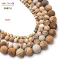 natural dull polish matte picture Jaspers stone beads for jewelry making 15inches natural stone beads 4/6/810mm