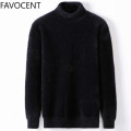 New Winter Sweater Turtleneck Men Sweaters Thick Wool Knitted Male Pullovers Fashion Casual Men Knitwear Imitation Mink Sweater