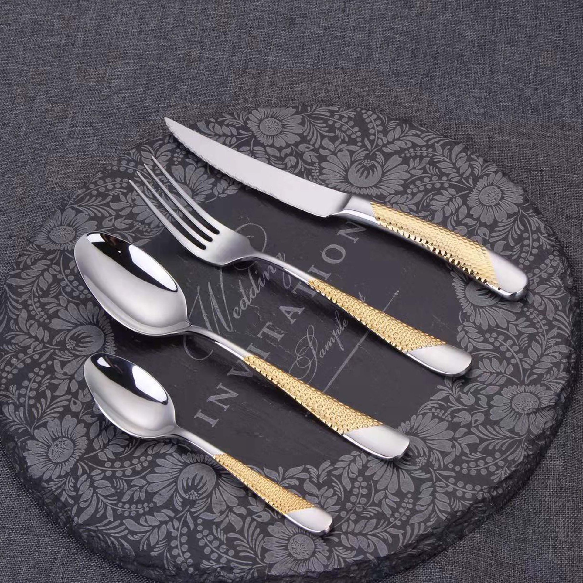 304 Stainless Steel Table knife Fork Spoon Tea spoon Creative Tableware Thickened Handle Banquet Restaurant Dinner Qualities