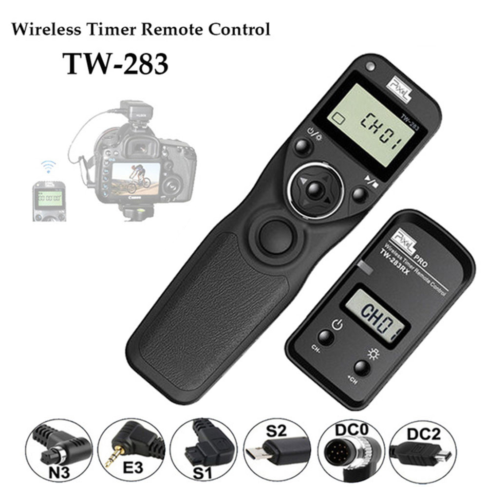 Pixel TW283 TW-283 Wireless Timer Remote Control Shutter Release (DC0 DC2 N3 E3 S1 S2) Cable For Canon Nikon Sony Camera TW 283