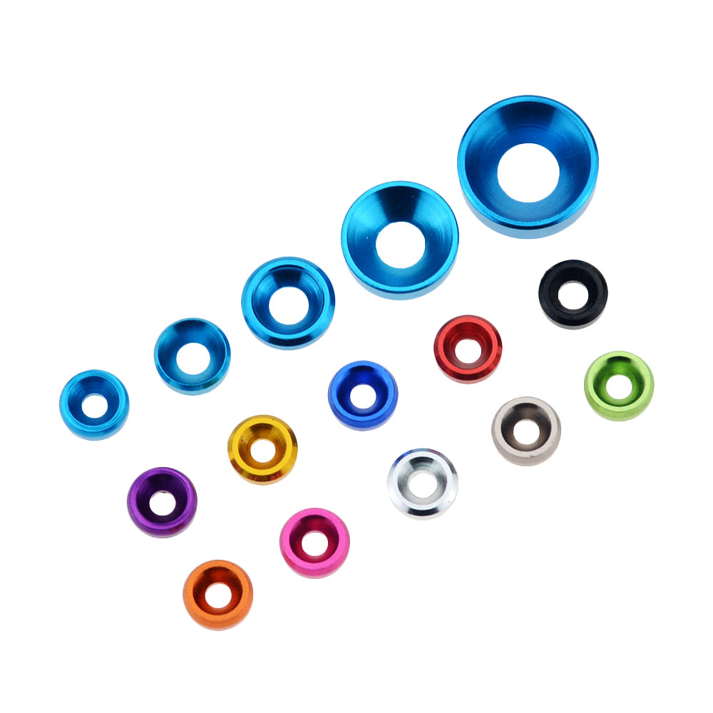 5PCS M2 M2.5 M3 M4 M5 Aluminum Colorful Anodized Countersunk Head Bolt Washers Alloy Gasket For Car Accessories Model Dedicated