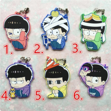 1pcs Osomatsu-san Osomatsu san Matsuno Osomatsu Karamatsu Choromatsu Ichimatsu Keychain Keyring Rubber De Llaveros