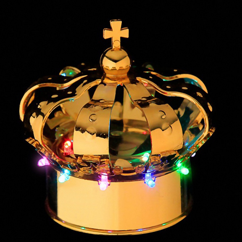 D100mm*H105mm Nightclub champagne bottle led light crown bottle caps gold color Bar furniture Sample Promotion 4pcs/lot