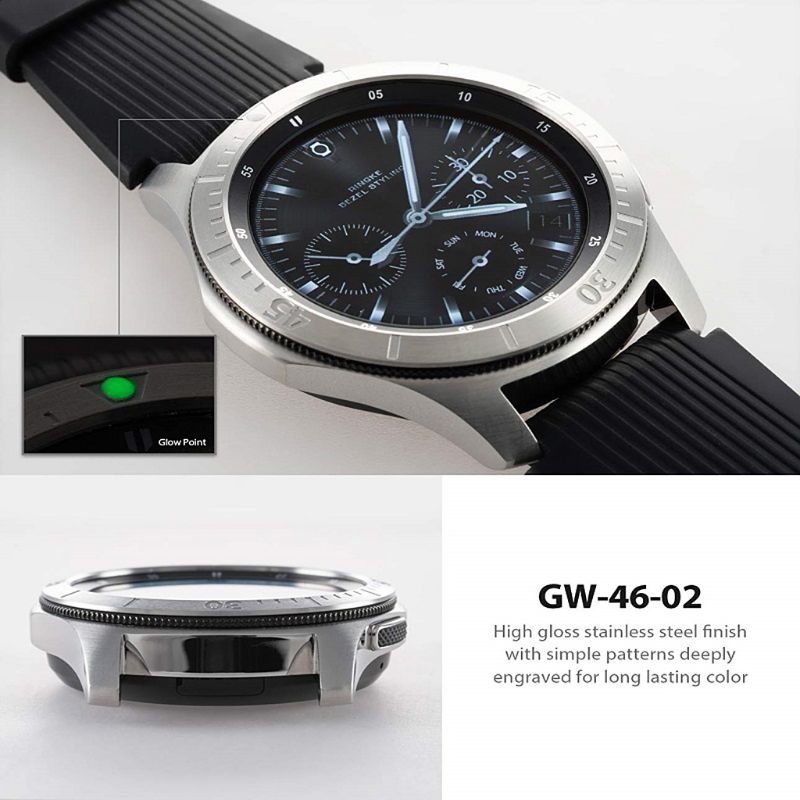 Anti-scratch Metal Bezel Ring Adhesive Cover Replacement for Samsung Galaxy Watch 46MM Gear S3 Frontier and Classic Smart
