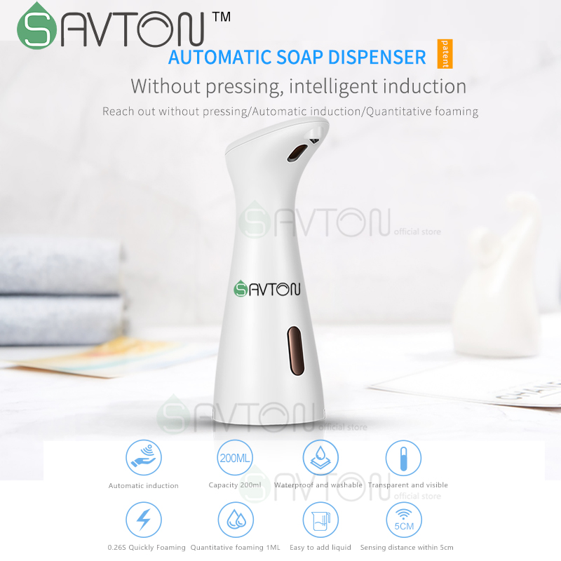 SAVTON Automatic Liquid Soap Dispenser Induction Hand Washing Machine For Kitchen Bathroom Kids Intelligent Shampoo Washing Pump