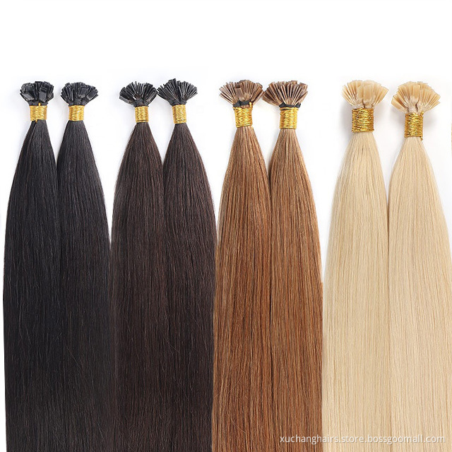 Wholesale flat tip indien vendors 100% human hair remy virgin blonde flat tip hair extension straight flat tip hair extension