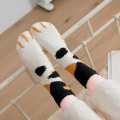 Fashion Winter Thicken Warm Women Socks Cute Cat Paw Cartoon 6 Colors Lovely Sleeping Home Floor Bedroom Socks harajuku kawaii