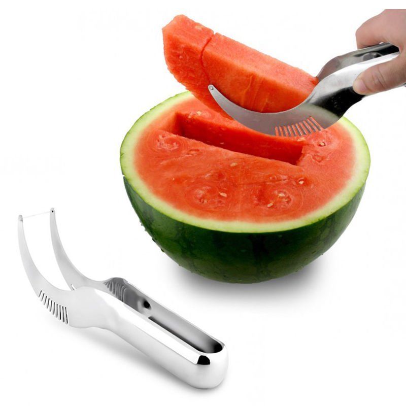 1 PCS party supply Stainless Steel Cut Fruit Watermelon Cutter Fast Slicer Smart Kitchen Cutting Tool Scoop Corer Server