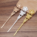 2pcs/lot 150*27mm Metal Alloy Flower Carved Hair Stick Butterfly Hair Pins Vintage Headwear Jewelry Making Supplies Accessories