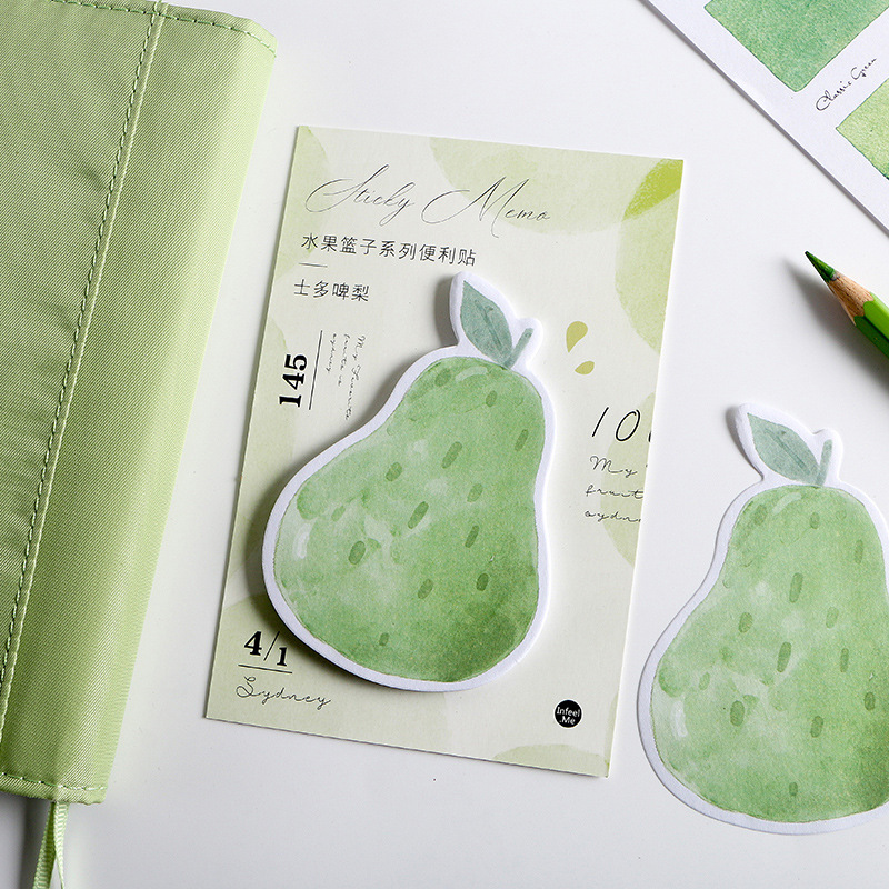 30 pages/pack Fresh Lemon Pear Peach Watermelon Memo Pads Sticky Notes Planner Writing Sticker Student Stationery Notepad