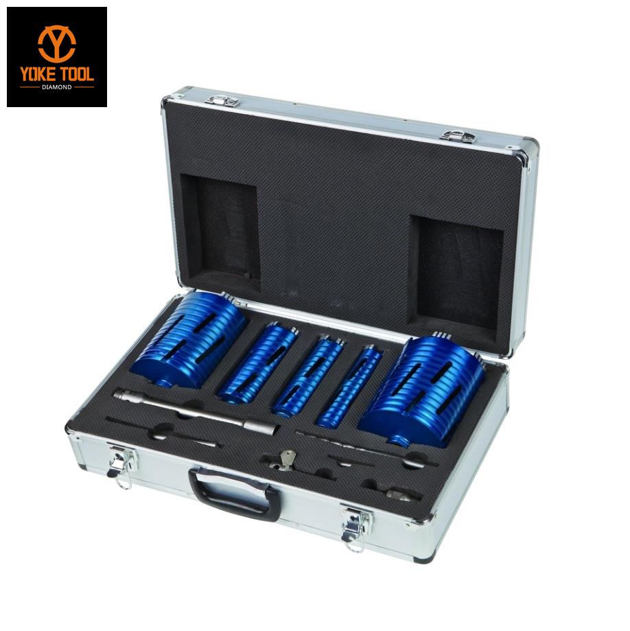Diamon Dry Core Bits Kit with SDS HEX Adaptor Aluminium Case (1)