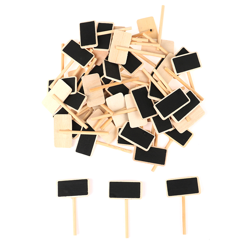50 Mini blackboard wood message slate rectangle clip clip panel card memos label