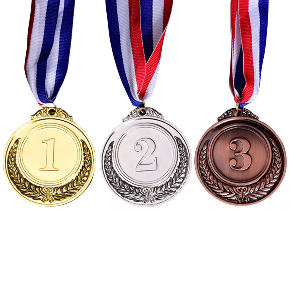 Gold Silver Bronze Award Children Medal Winner Reward Encourage Badge Competitions Prizes for Outdoor Kids Games School Supplies