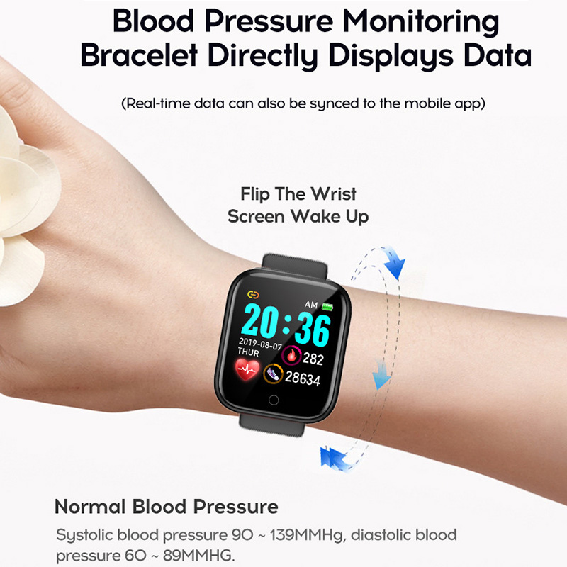 New Y68 Smart Bracelet Wristband Sports Fitness Blood Pressure Heart Rate Message Reminder Android Pedometer Smart Watch Band