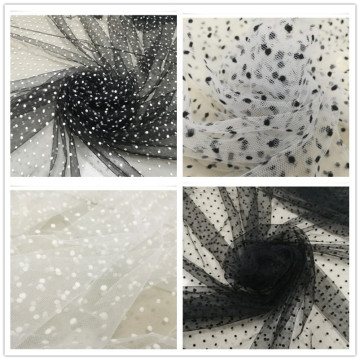 5Yards 150cm Mesh Gauze Dots Polka Flocked Lace Fabric Puffy Gown Skirt Wedding Princess Dress Costume Mesh Lace Fabric Tulle