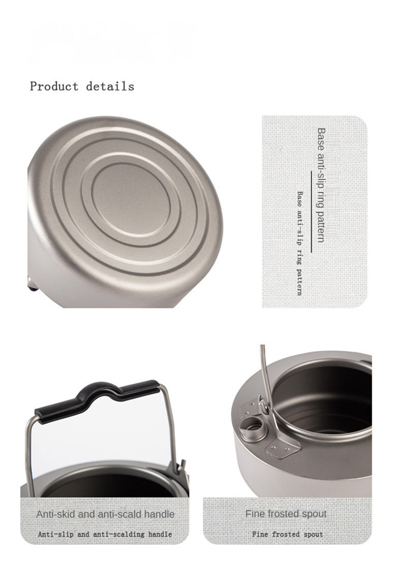 Pure Titanium Kettle Camping