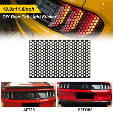 On salling! Car Rear Tail Light Honeycomb Stickers PVC Car Exterior Accessories Taillight Lamp Cover for All Car Models Black