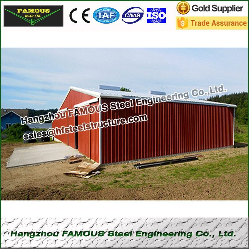 Steel structure prefabricated metal shed used for car garage