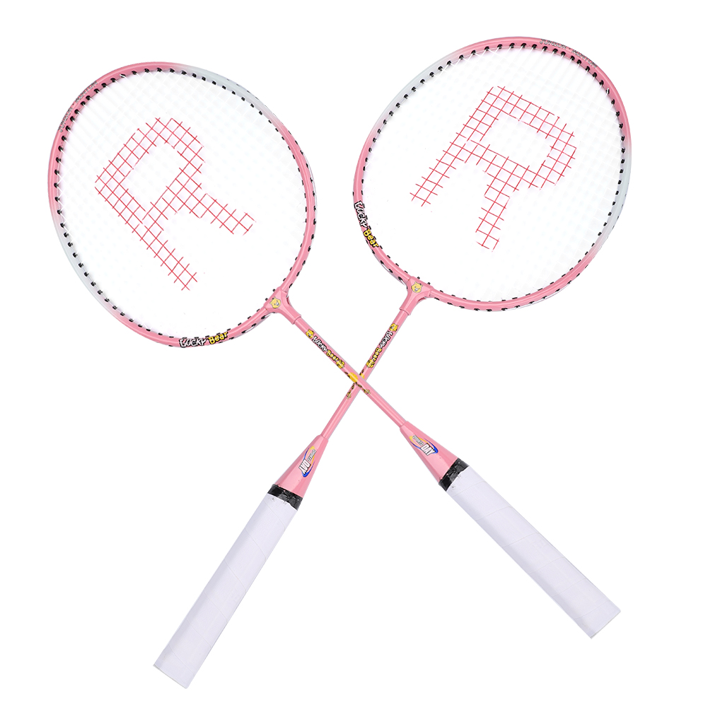 FreeShipping Professional Badminton Rackets Light Weight Ferroalloy Badminton Rackets for Kids Teenager Cartoon Badminton Racket