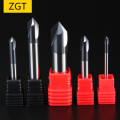 ZGT Chamfering Milling Cutter 60 90 120 Degree Coated 3 Flute Chamfer End Mill Carbide CNC Tungsten Steel Milling Cutter Endmill