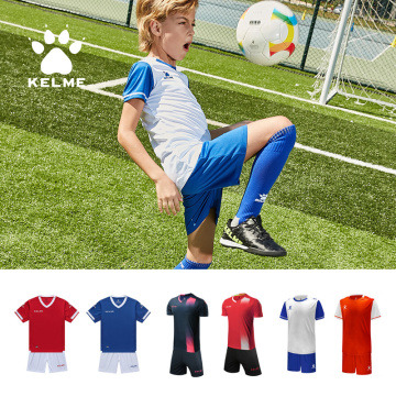 KELME KID'S Team Soccer Sets Custom Training Short sleeves Jerseys Shorts For Football Survetement High Quality K15Z212C