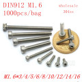 5-50pcs DIN912 M1.6 m2 m2.5 m3 m4 m5 m6 m8 Stainless Steel 304 Hexagon Hex Socket Head Cap Screw
