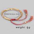 5 Colors Ethnic Buddhist Tibetan Copper Bead Red Bracelet Women Men Vintage Handmade Thread Braided Rope