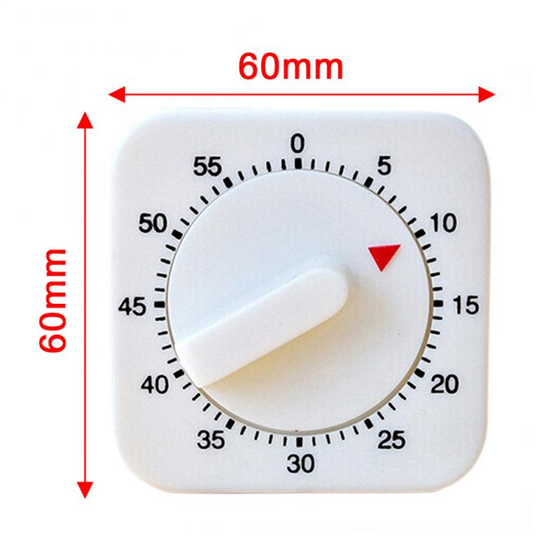 60 Minutes Kitchen Timer Count Down Alarm Reminder White Square Mechanical Timer Home Kitchen Reminder Tool Dropshipping