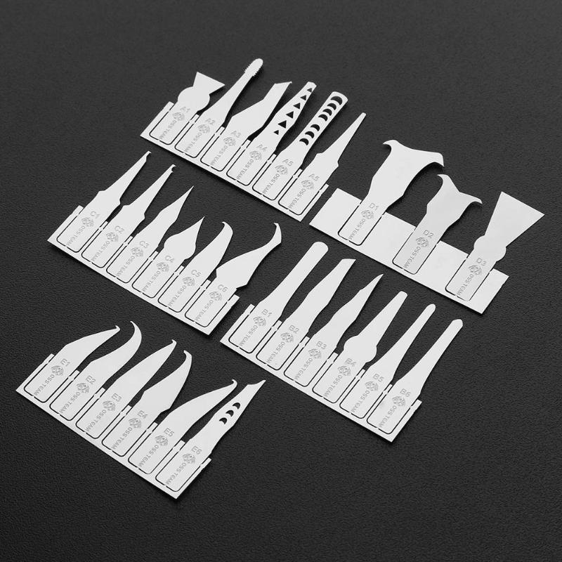 Multi-function 27 in 1 Pry Remove Motherboard IC Chip Repair Knife Thin Blade Hand Tools Set for Phone Computer