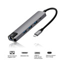 USB Hubs Heat-5in1 USB type C Hub 4K Hdmi USB C a Gigabit Ethernet RJ45 LAN adaptor For Computer Notebook Desktop PC 19OCT31