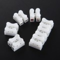 10pcs/bag Spring Wire Quick Connector 250V 2P Splice Clamp Terminal Cable Block 2 Way Easy Fit for led strip CH-2
