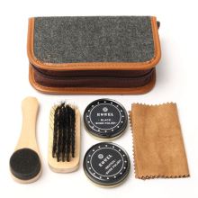 Shoe Shine Care Kit Neutral Polish Brush Leather Shoes Boots Sneaker