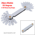 55 and 60 Degrees Metric Thread Gauge Stainless Steel Screw Pitch Gauge Folding Measuring Tool with 20pcs / 24pcs Blades