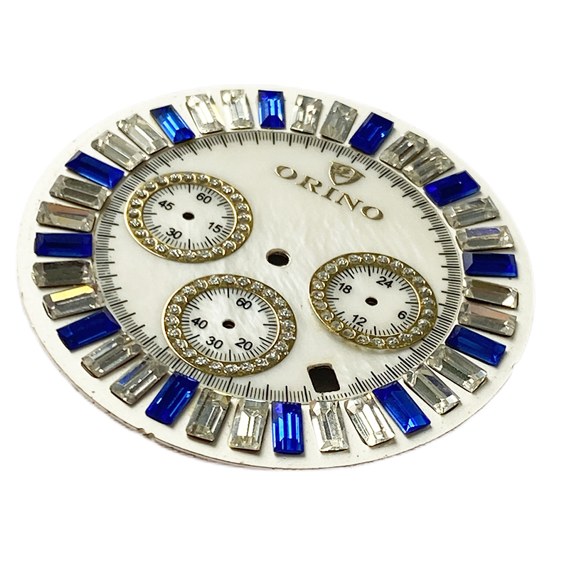 3 subdials MOP watch dial