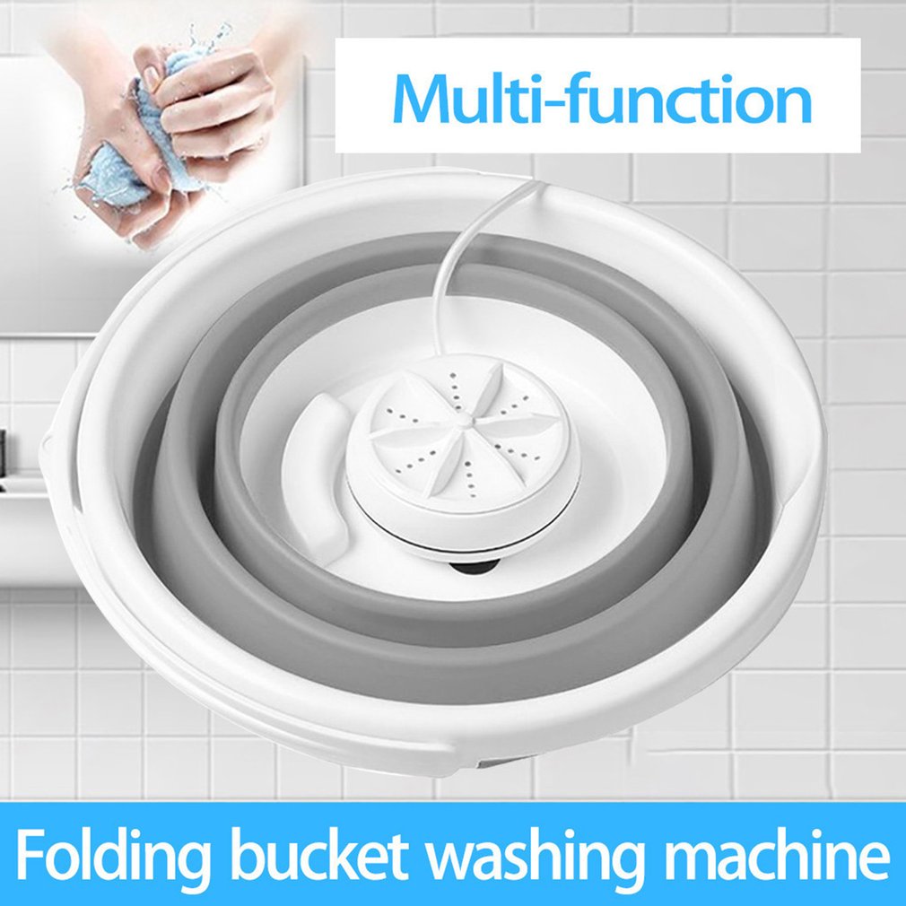 Mini Ultrasonic Washing Machine Portable Automatic Turbo Electric Roller Rotating Washer Equipment Essential for Home Travel