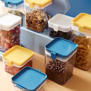 Plastic Airtight Food Container Sealing Storage Canister with Lid Cereal Seasoning Jar Sealed Flour Tank Kitchen Supply Stocked