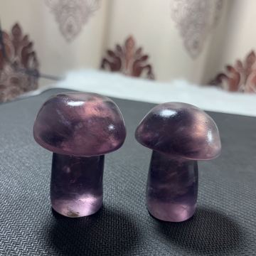 2 pcs Natural purple fluorspar mushroom is the first choice for home furnishings