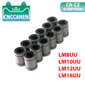 12PCS/LOT LM8UU LM10UU LM12UU LM16UU Linear Bushing 8mm 10mm 12mm CNC Linear Bearings for Rods Liner Rail Linear Shaft CNC Parts