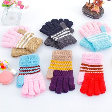 1 pairs For 7-12 years old children Winter Boys Girls Knitted Gloves Warm Mittens Gloves for Children Toddler Kids