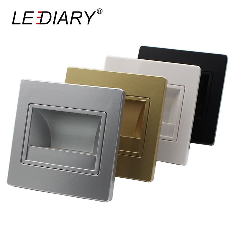 LEDIARY LED Stair Light IR&Light Sensor Recessed Step Lamp Input 100V-240V Footlight Warm White/Cold White Stairway Lamp 4-Color